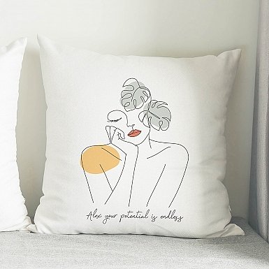 Personalised Fleur Fine Line Cushion