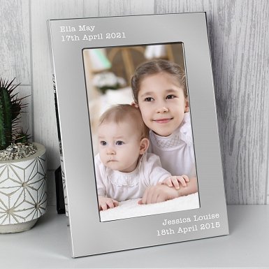 Personalised Free Text 7 x 5 Silver Photo Frame