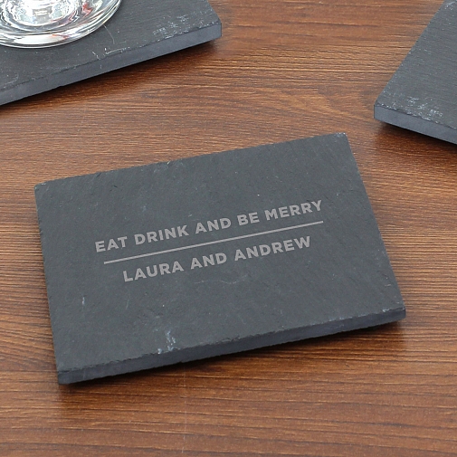 Personalised Classic Single Slate Coaster