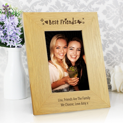 Personalised Oak Finish 6x4 Best Friends Photo Frame