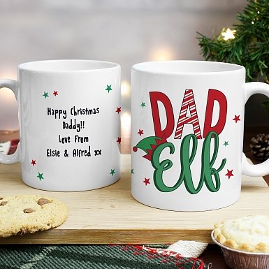 Personalised Dad Elf Mug