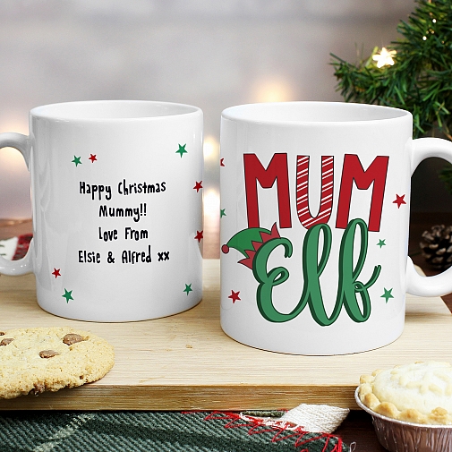 Personalised Mum Elf Mug