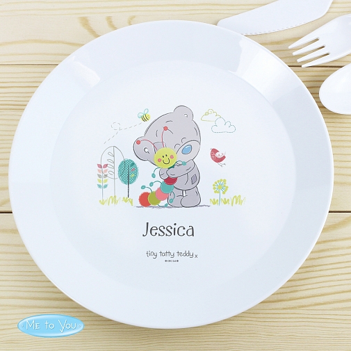 Personalised Tiny Tatty Teddy Cuddle Bug Plastic Plate