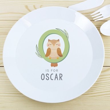 Personalised Animal Alphabet Plastic Plate