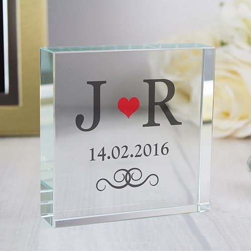 Personalised Red Monogram Large Crystal Token