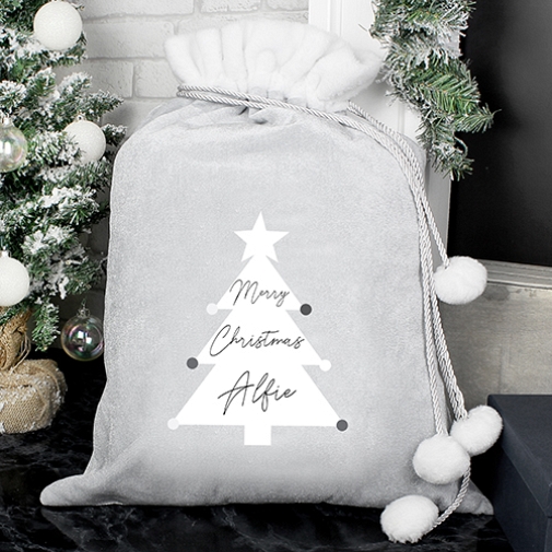 Personalised Christmas Tree Pom Pom Sack Delivery to UK